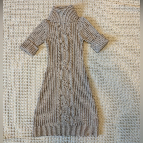 Old Navy Cream Cable Knit Sweater Dress - Picture 2 of 6